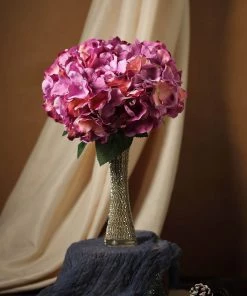 Silkflowersfactory Hydrangea Bush Artificial Silk Flowers - Lavender / Pink Hydrangea Bushes