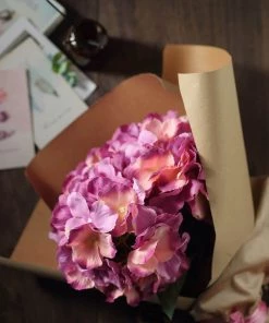 Silkflowersfactory Hydrangea Bush Artificial Silk Flowers - Lavender / Pink Hydrangea Bushes