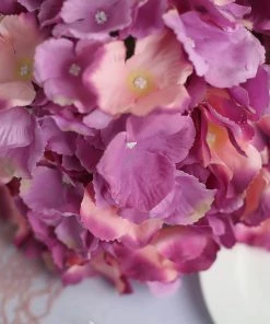 Silkflowersfactory Hydrangea Bush Artificial Silk Flowers - Lavender / Pink Hydrangea Bushes