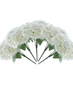 Silkflowersfactory Hydrangea Bush Artificial Silk Flowers - Cream 14 Silkflowersfactory Hydrangea Bush Artificial Silk Flowers - Cream