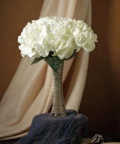 Silkflowersfactory Hydrangea Bush Artificial Silk Flowers - Cream 16 Silkflowersfactory Hydrangea Bush Artificial Silk Flowers - Cream
