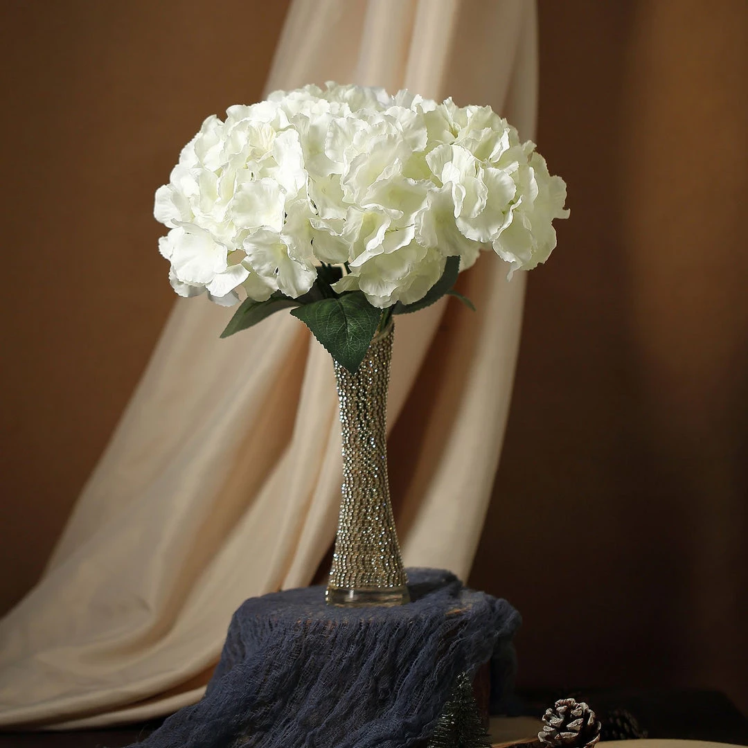 Silkflowersfactory Hydrangea Bush Artificial Silk Flowers - Cream 7 Silkflowersfactory Hydrangea Bush Artificial Silk Flowers - Cream