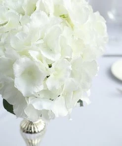 Silkflowersfactory Hydrangea Bush Artificial Silk Flowers - Cream 20 Silkflowersfactory Hydrangea Bush Artificial Silk Flowers - Cream