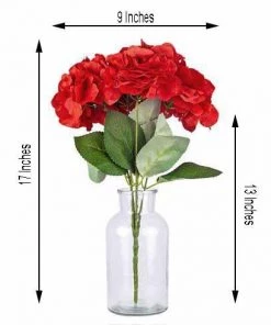 Silkflowersfactory Hydrangea Bushes Hydrangea Bush Artificial Silk Flowers - Red 13 Silkflowersfactory Hydrangea Bushes Hydrangea Bush Artificial Silk Flowers - Red