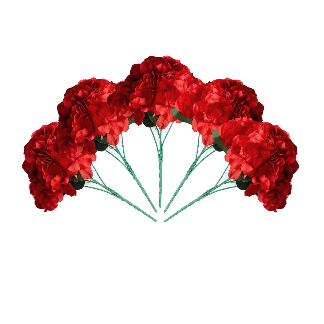Silkflowersfactory Hydrangea Bushes Hydrangea Bush Artificial Silk Flowers - Red 4 Silkflowersfactory Hydrangea Bushes Hydrangea Bush Artificial Silk Flowers - Red