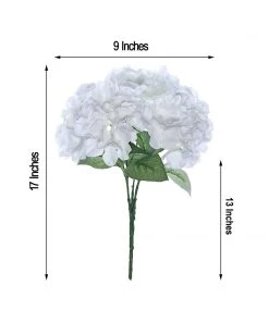 Silkflowersfactory Hydrangea Bushes Hydrangea Bush Artificial Silk Flowers - White