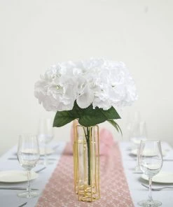 Silkflowersfactory Hydrangea Bushes Hydrangea Bush Artificial Silk Flowers - White