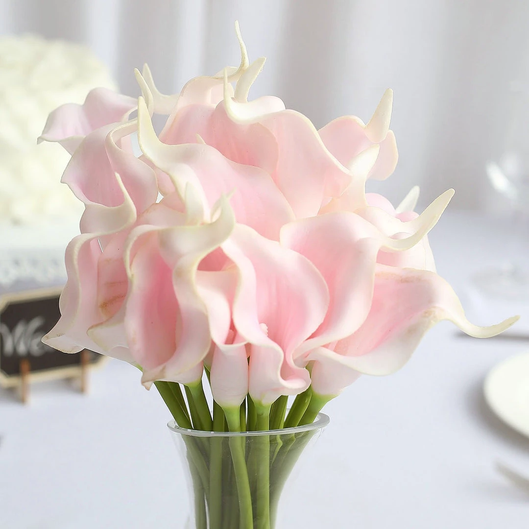 HIER_1400 Craft Supplies 20 Pack | 14" Tall | Artificial Calla Lily Flower | Real Touch Flowers - Blush 7 HIER_1400 Craft Supplies 20 Pack | 14" Tall | Artificial Calla Lily Flower | Real Touch Flowers - Blush