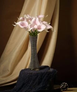 HIER_1400 Craft Supplies 20 Pack | 14" Tall | Artificial Calla Lily Flower | Real Touch Flowers - Blush 20 HIER_1400 Craft Supplies 20 Pack | 14