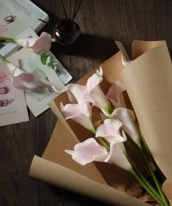 HIER_1400 Craft Supplies 20 Pack | 14" Tall | Artificial Calla Lily Flower | Real Touch Flowers - Blush 22 HIER_1400 Craft Supplies 20 Pack | 14