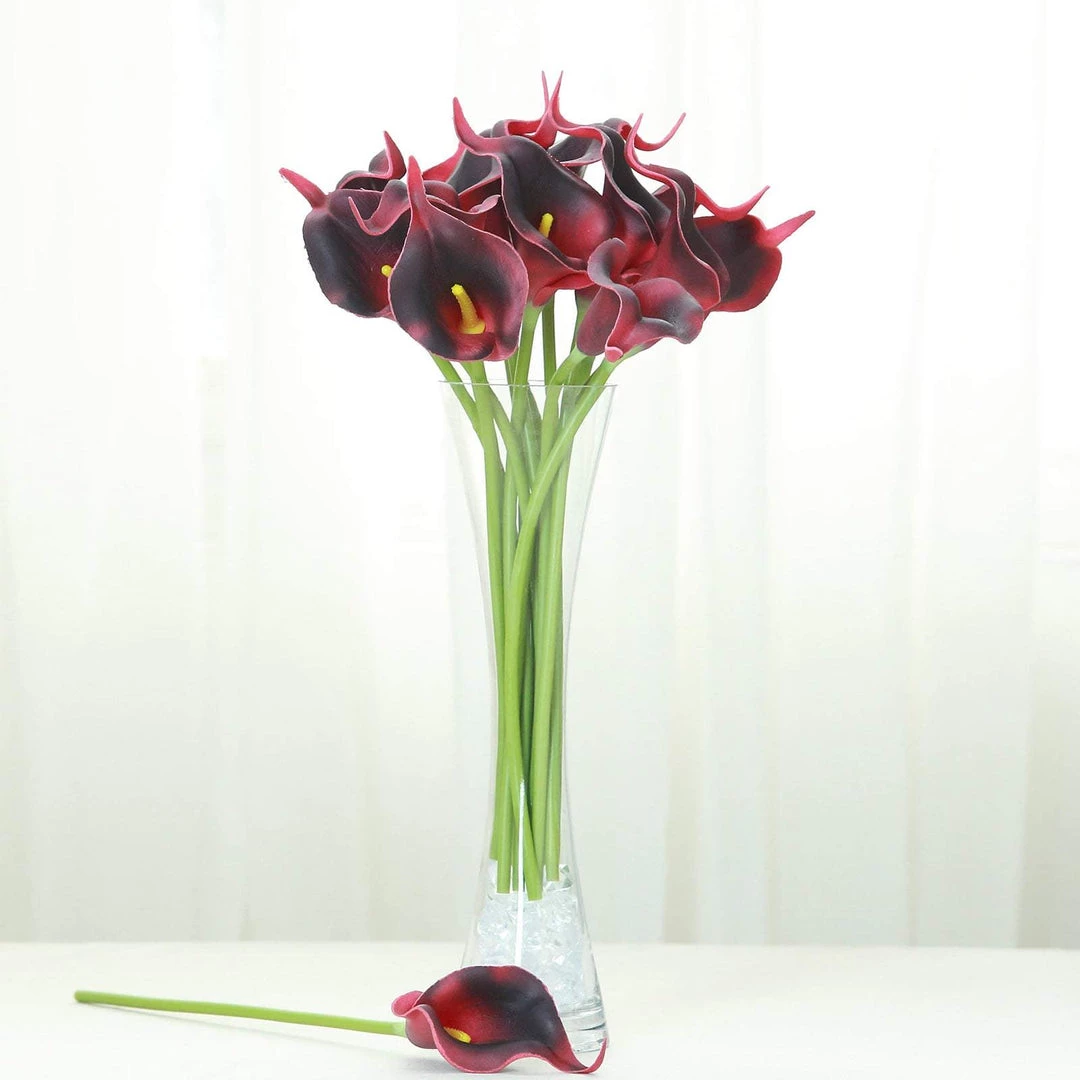 HIER_1400 20 Pack | 14" Tall | Artificial Calla Lily Flowers | Real Touch Flowers - Burgundy Craft Supplies 13 HIER_1400 20 Pack | 14" Tall | Artificial Calla Lily Flowers | Real Touch Flowers - Burgundy Craft Supplies
