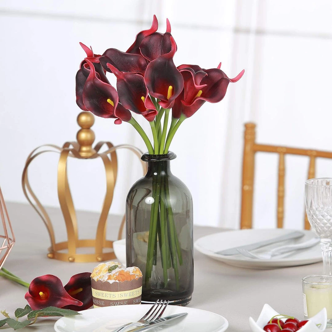 HIER_1400 20 Pack | 14" Tall | Artificial Calla Lily Flowers | Real Touch Flowers - Burgundy Craft Supplies 4 HIER_1400 20 Pack | 14" Tall | Artificial Calla Lily Flowers | Real Touch Flowers - Burgundy Craft Supplies