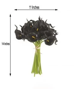 HIER_1400 Craft Supplies 20 Pack | 14" Tall | Artificial Calla Lily Flowers | Real Touch Flowers - Black 21 HIER_1400 Craft Supplies 20 Pack | 14