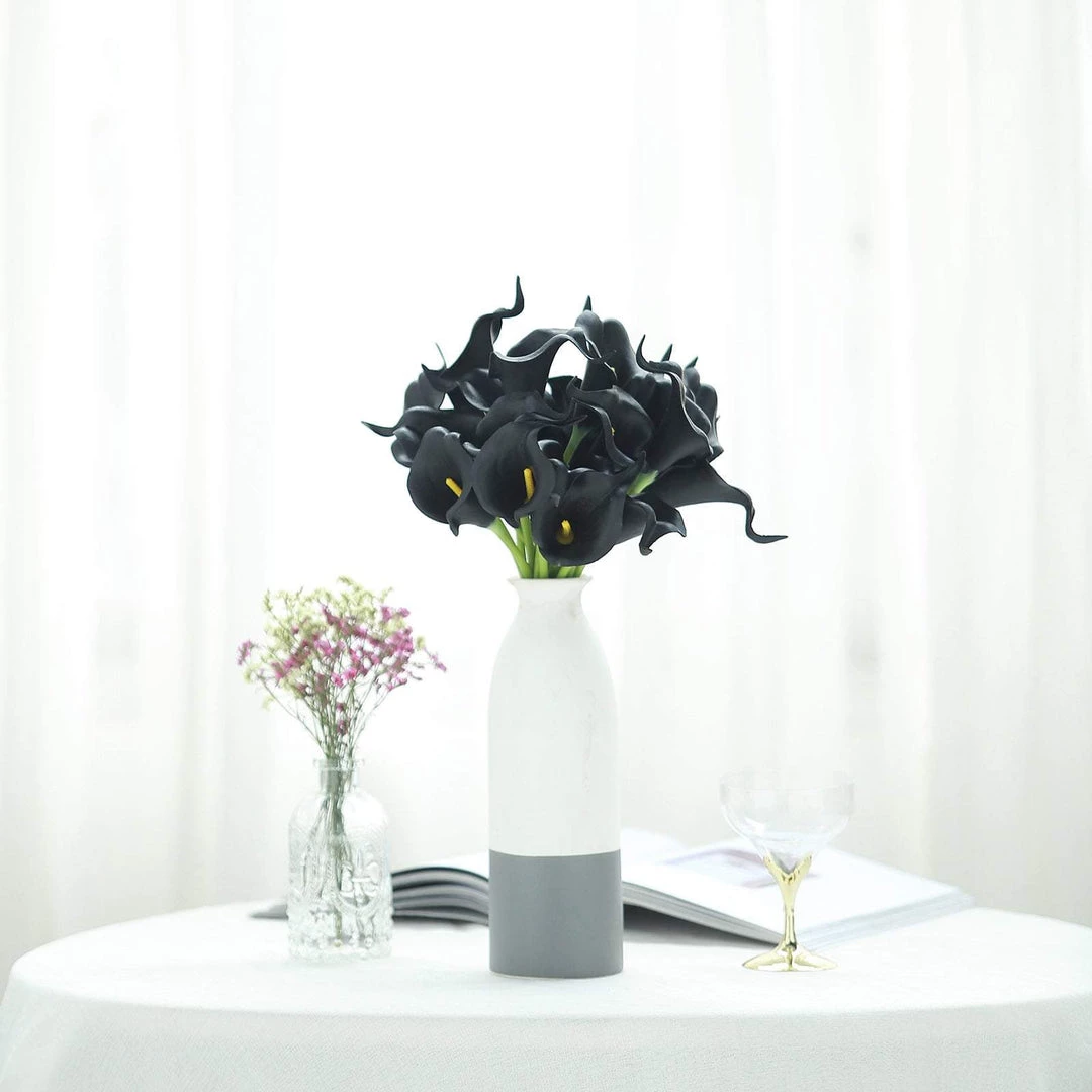 HIER_1400 Craft Supplies 20 Pack | 14" Tall | Artificial Calla Lily Flowers | Real Touch Flowers - Black 9 HIER_1400 Craft Supplies 20 Pack | 14" Tall | Artificial Calla Lily Flowers | Real Touch Flowers - Black