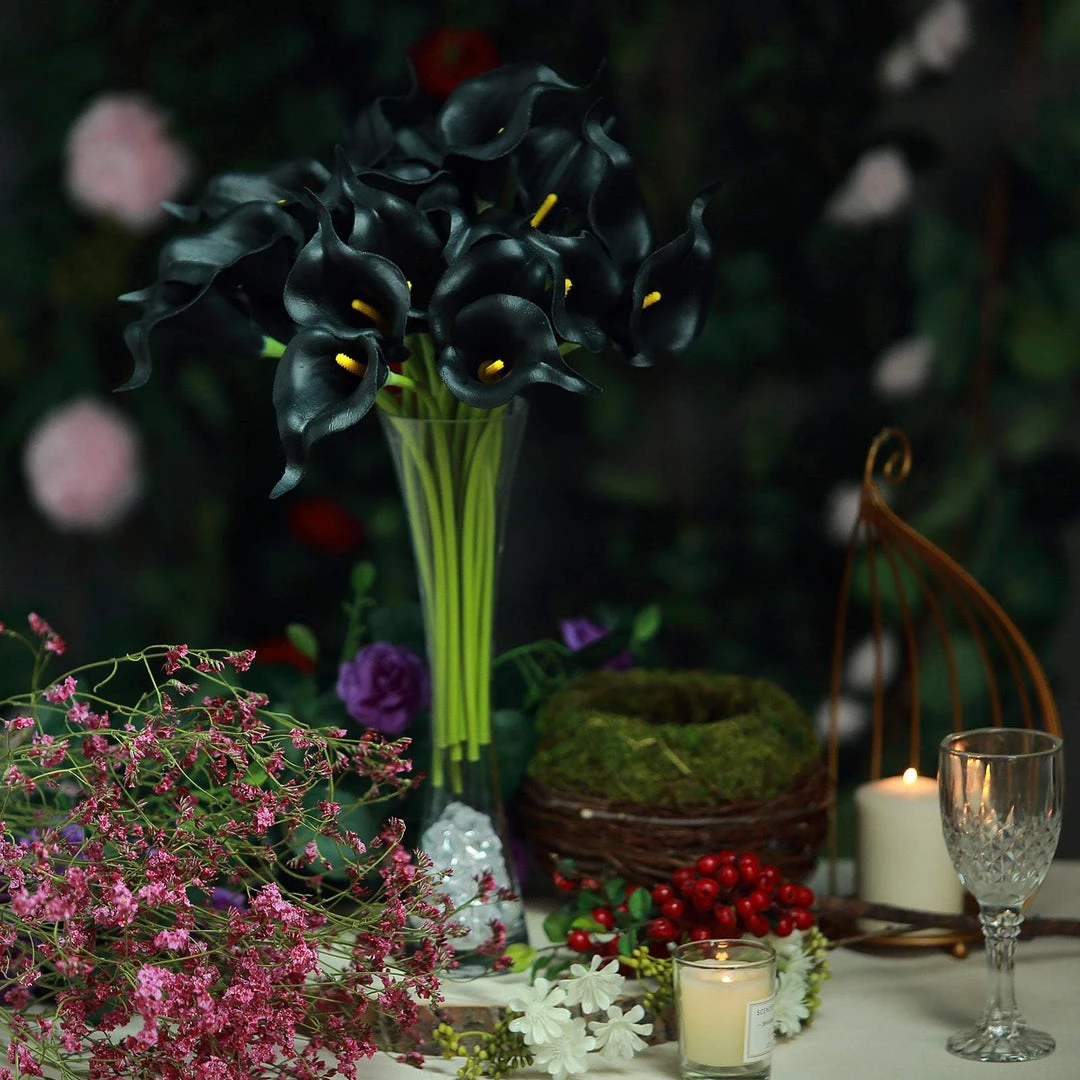 HIER_1400 Craft Supplies 20 Pack | 14" Tall | Artificial Calla Lily Flowers | Real Touch Flowers - Black 6 HIER_1400 Craft Supplies 20 Pack | 14" Tall | Artificial Calla Lily Flowers | Real Touch Flowers - Black