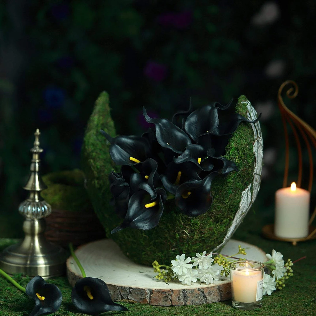 HIER_1400 Craft Supplies 20 Pack | 14" Tall | Artificial Calla Lily Flowers | Real Touch Flowers - Black 10 HIER_1400 Craft Supplies 20 Pack | 14" Tall | Artificial Calla Lily Flowers | Real Touch Flowers - Black