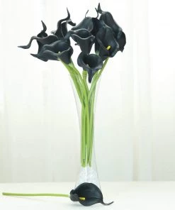 HIER_1400 Craft Supplies 20 Pack | 14" Tall | Artificial Calla Lily Flowers | Real Touch Flowers - Black 23 HIER_1400 Craft Supplies 20 Pack | 14