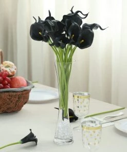 HIER_1400 Craft Supplies 20 Pack | 14" Tall | Artificial Calla Lily Flowers | Real Touch Flowers - Black 17 HIER_1400 Craft Supplies 20 Pack | 14