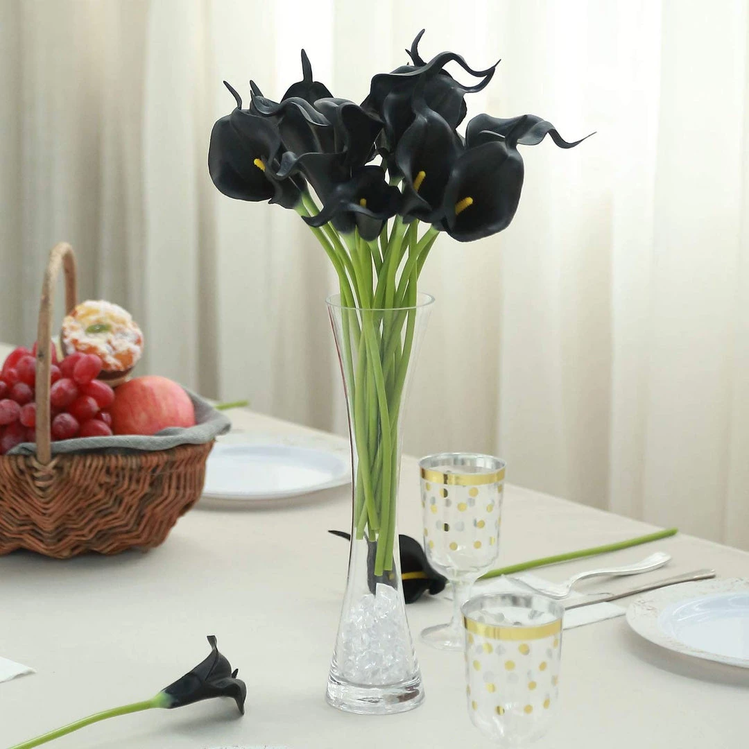 HIER_1400 Craft Supplies 20 Pack | 14" Tall | Artificial Calla Lily Flowers | Real Touch Flowers - Black 7 HIER_1400 Craft Supplies 20 Pack | 14" Tall | Artificial Calla Lily Flowers | Real Touch Flowers - Black