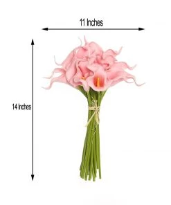 HIER_1400 20 Pack | 14" Tall | Artificial Calla Lily Flowers | Real Touch Flowers - Pink Craft Supplies 21 HIER_1400 20 Pack | 14