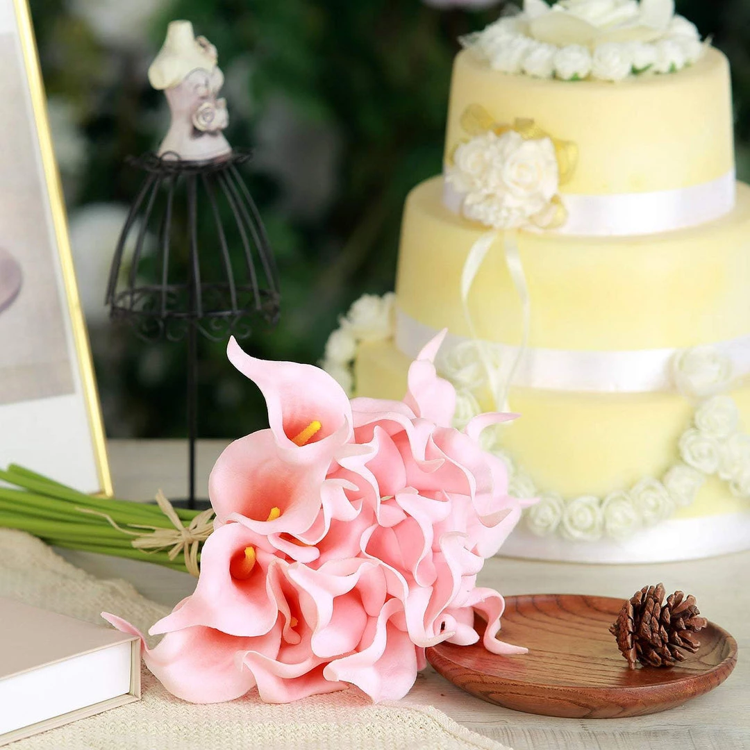 HIER_1400 20 Pack | 14" Tall | Artificial Calla Lily Flowers | Real Touch Flowers - Pink Craft Supplies 8 HIER_1400 20 Pack | 14" Tall | Artificial Calla Lily Flowers | Real Touch Flowers - Pink Craft Supplies