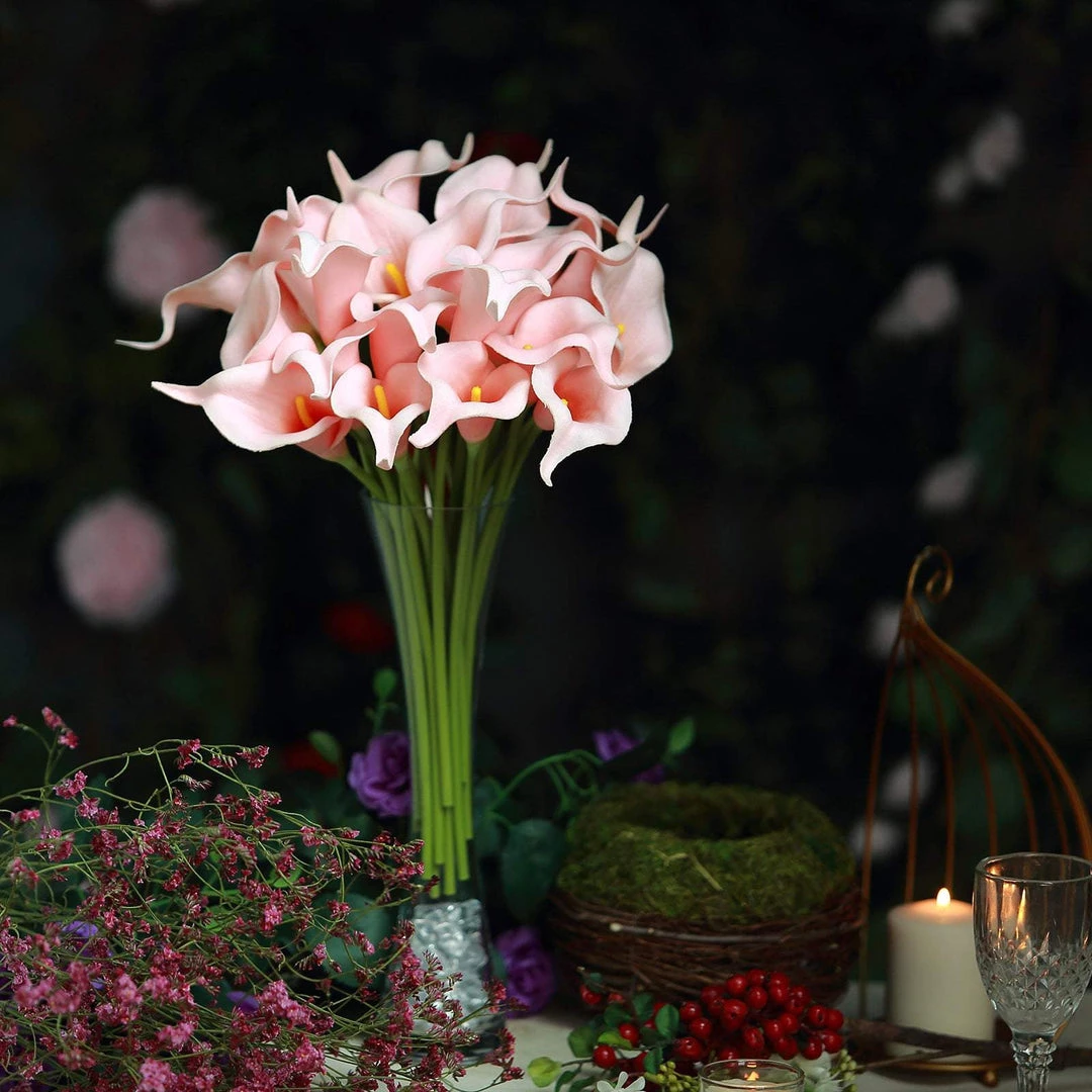 HIER_1400 20 Pack | 14" Tall | Artificial Calla Lily Flowers | Real Touch Flowers - Pink Craft Supplies 4 HIER_1400 20 Pack | 14" Tall | Artificial Calla Lily Flowers | Real Touch Flowers - Pink Craft Supplies