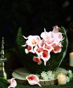 HIER_1400 20 Pack | 14" Tall | Artificial Calla Lily Flowers | Real Touch Flowers - Pink Craft Supplies 20 HIER_1400 20 Pack | 14