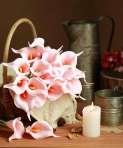 HIER_1400 20 Pack | 14" Tall | Artificial Calla Lily Flowers | Real Touch Flowers - Pink Craft Supplies 22 HIER_1400 20 Pack | 14