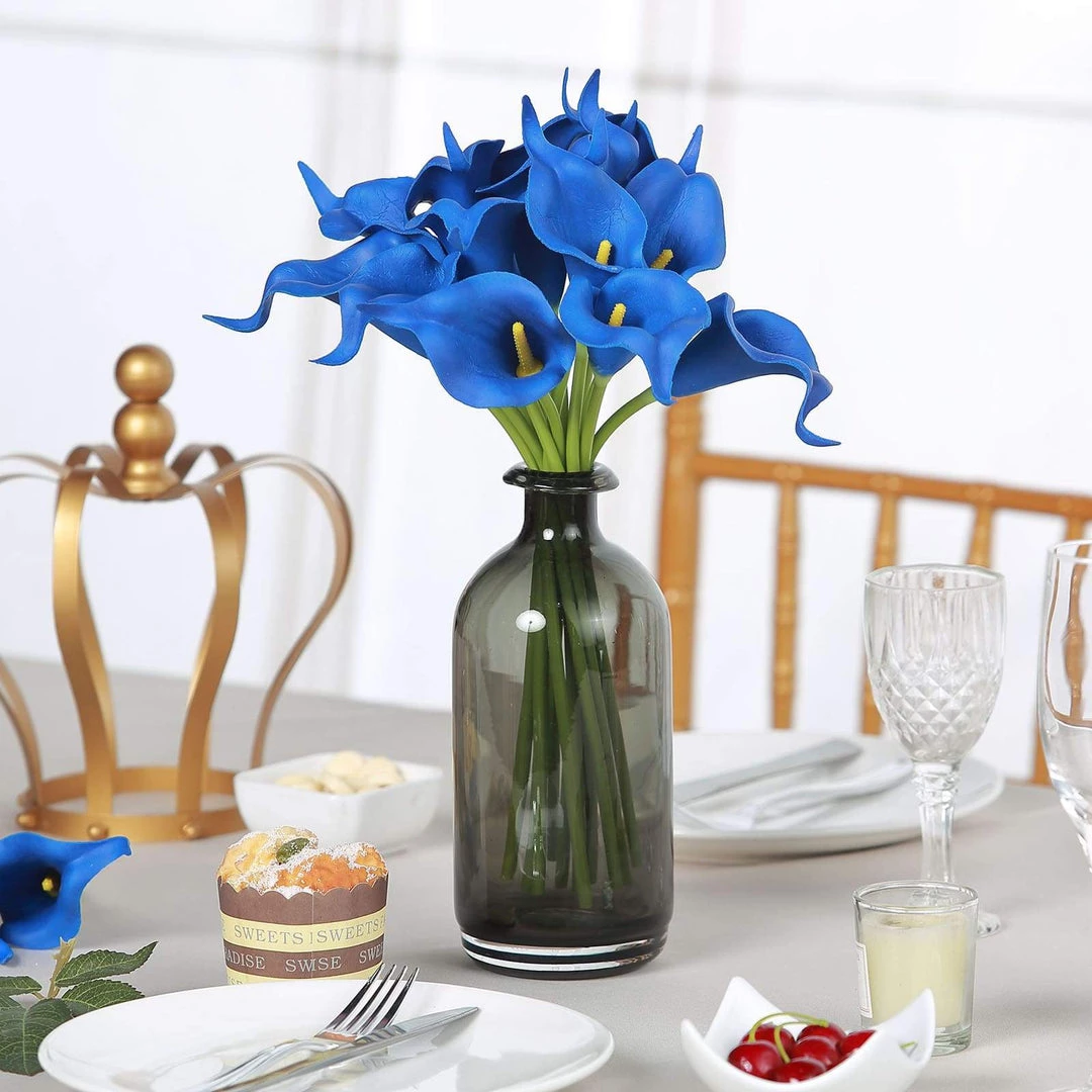 HIER_1400 20 Pack | 14" Tall | Artificial Calla Lily Flowers | Real Touch Flowers - Royal Blue 6 HIER_1400 20 Pack | 14" Tall | Artificial Calla Lily Flowers | Real Touch Flowers - Royal Blue