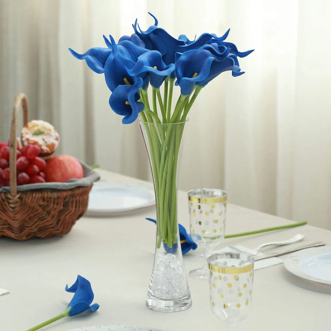 HIER_1400 20 Pack | 14" Tall | Artificial Calla Lily Flowers | Real Touch Flowers - Royal Blue 7 HIER_1400 20 Pack | 14" Tall | Artificial Calla Lily Flowers | Real Touch Flowers - Royal Blue