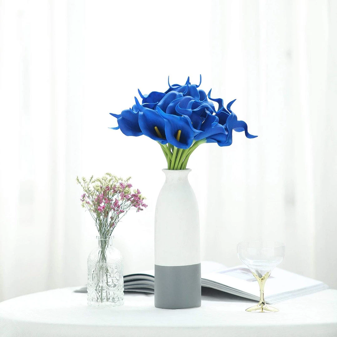HIER_1400 20 Pack | 14" Tall | Artificial Calla Lily Flowers | Real Touch Flowers - Royal Blue 10 HIER_1400 20 Pack | 14" Tall | Artificial Calla Lily Flowers | Real Touch Flowers - Royal Blue