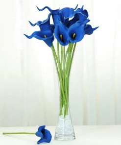 HIER_1400 20 Pack | 14" Tall | Artificial Calla Lily Flowers | Real Touch Flowers - Royal Blue 23 HIER_1400 20 Pack | 14