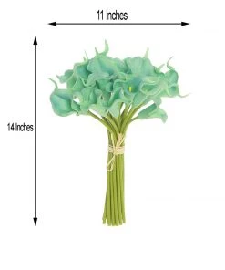 HIER_1400 Craft Supplies 20 Pack | 14" Tall | Artificial Calla Lily Flowers | Real Touch Flowers - Turquoise 21 HIER_1400 Craft Supplies 20 Pack | 14
