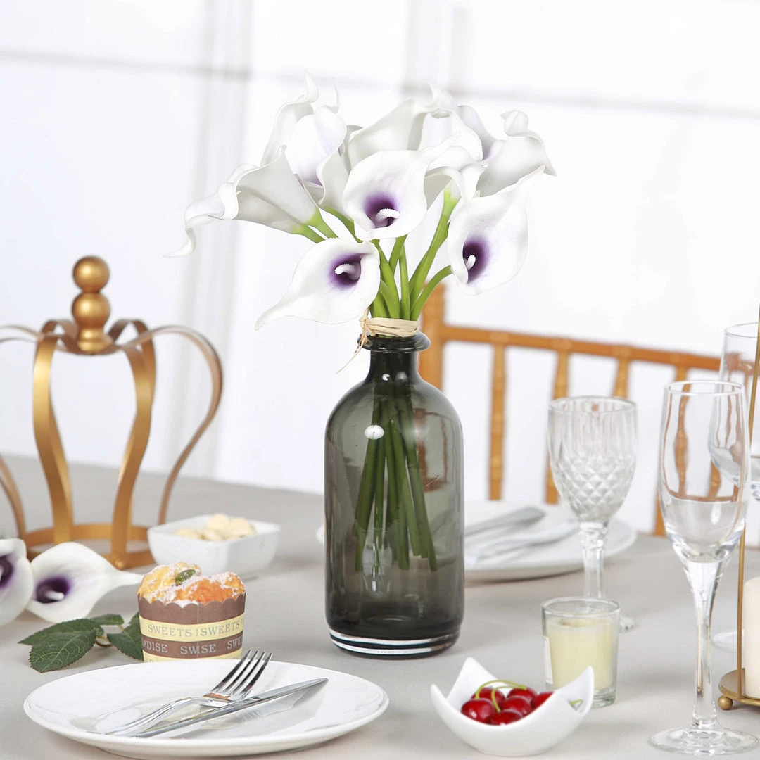 HIER_1400 20 Pack | 14" Tall | Artificial Calla Lily Flowers | Real Touch Flowers - White/Purple Craft Supplies 6 HIER_1400 20 Pack | 14" Tall | Artificial Calla Lily Flowers | Real Touch Flowers - White/Purple Craft Supplies