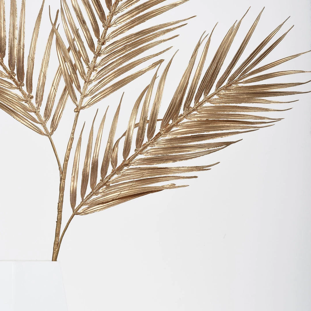 HIER_5120 Pack Of 2 | 32" Metallic Gold Artificial Palm Leaf Spray, Vase Filler Wedding Floral Decoration Artificial Plants 10 HIER_5120 Pack Of 2 | 32" Metallic Gold Artificial Palm Leaf Spray, Vase Filler Wedding Floral Decoration Artificial Plants
