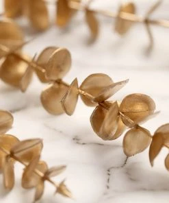 HIER_5120 Artificial Plants Pack Of 2 | 34" Metallic Gold Artificial Eucalyptus Leaf Spray, Vase Filler Wedding Floral Decoration 33 HIER_5120 Artificial Plants Pack Of 2 | 34