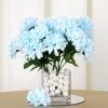 Silkflowersfactory Small Chrysanthemum Bush Artificial Silk Flowers - Blue