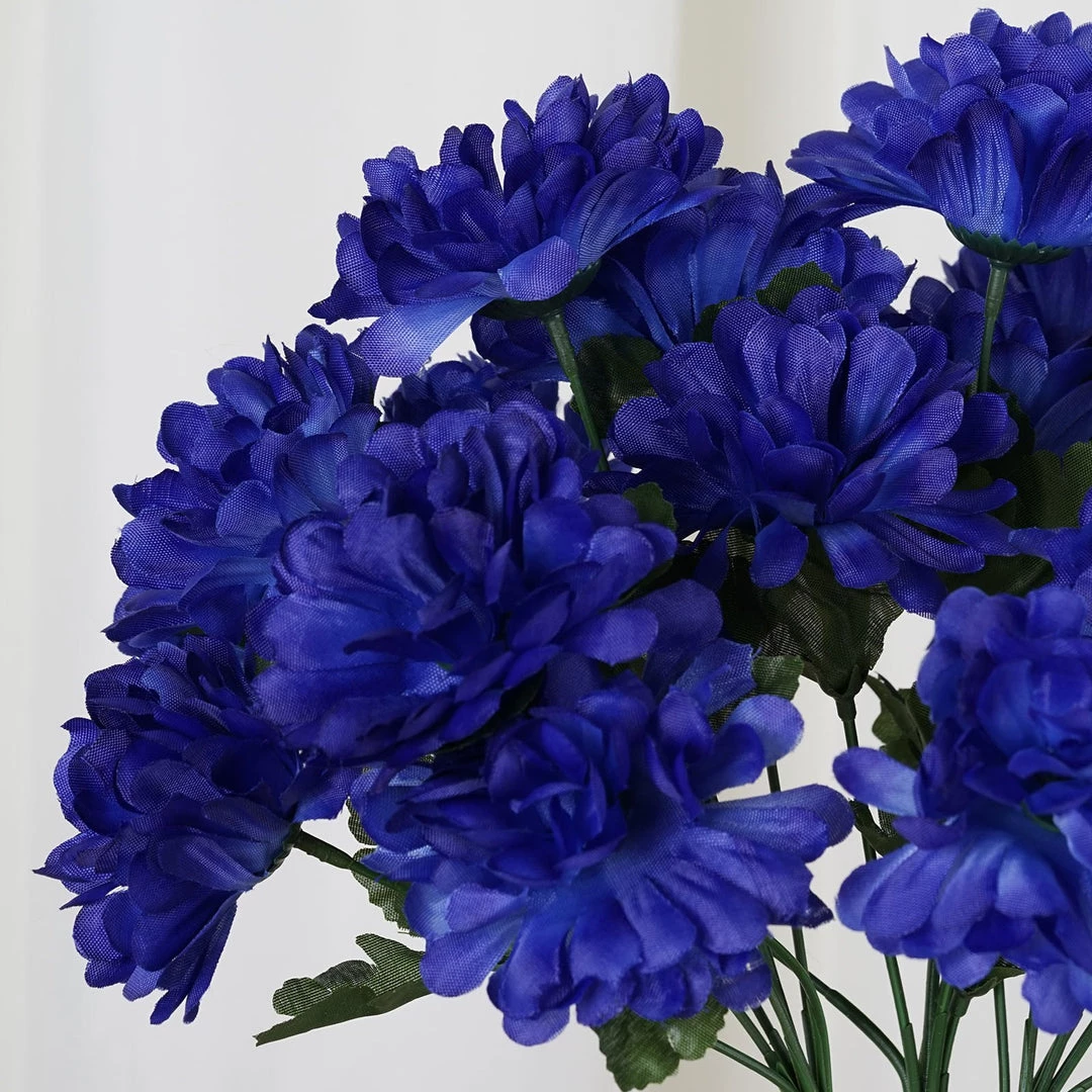 Silkflowersfactory Small Chrysanthemum Bush Artificial Silk Flowers - Navy Blue Chrysanthemums 4 Silkflowersfactory Small Chrysanthemum Bush Artificial Silk Flowers - Navy Blue Chrysanthemums