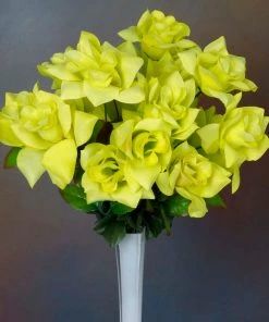 Silkflowersfactory FLASH SALE - 20% OFF Velvet Open Rose Bush Artificial Silk Flowers - Sage Green 7 Silkflowersfactory FLASH SALE - 20% OFF Velvet Open Rose Bush Artificial Silk Flowers - Sage Green