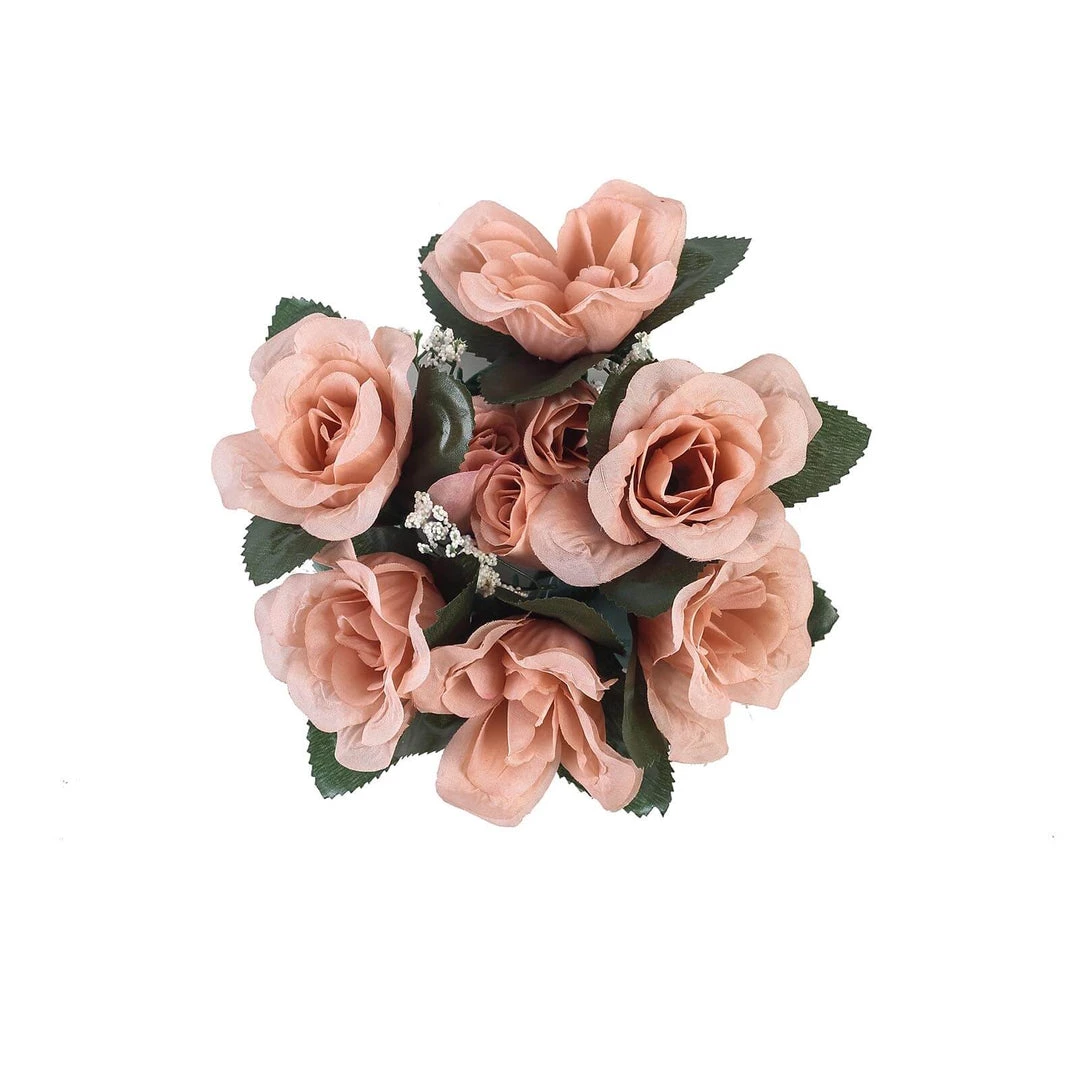 HIER_1600 4 Pack Dusty Rose Artificial Silk Rose Floral Candle Rings Rose Candle Rings 12 HIER_1600 4 Pack Dusty Rose Artificial Silk Rose Floral Candle Rings Rose Candle Rings