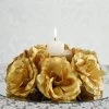 Silkflowersfactory Silk Rose Candle Ring Artificial Flowers - Gold - 4 Pcs 1 Silkflowersfactory Silk Rose Candle Ring Artificial Flowers - Gold - 4 Pcs