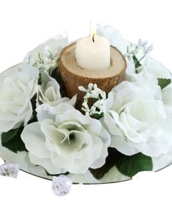 Silkflowersfactory Silk Rose Candle Ring Artificial Flowers - Ivory - 4 Pcs Rose Candle Rings 7 Silkflowersfactory Silk Rose Candle Ring Artificial Flowers - Ivory - 4 Pcs Rose Candle Rings