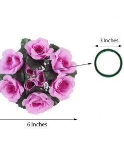 HIER_1600 4 Pack Lavender Artificial Silk Rose Floral Candle Rings Rose Candle Rings 19 HIER_1600 4 Pack Lavender Artificial Silk Rose Floral Candle Rings Rose Candle Rings