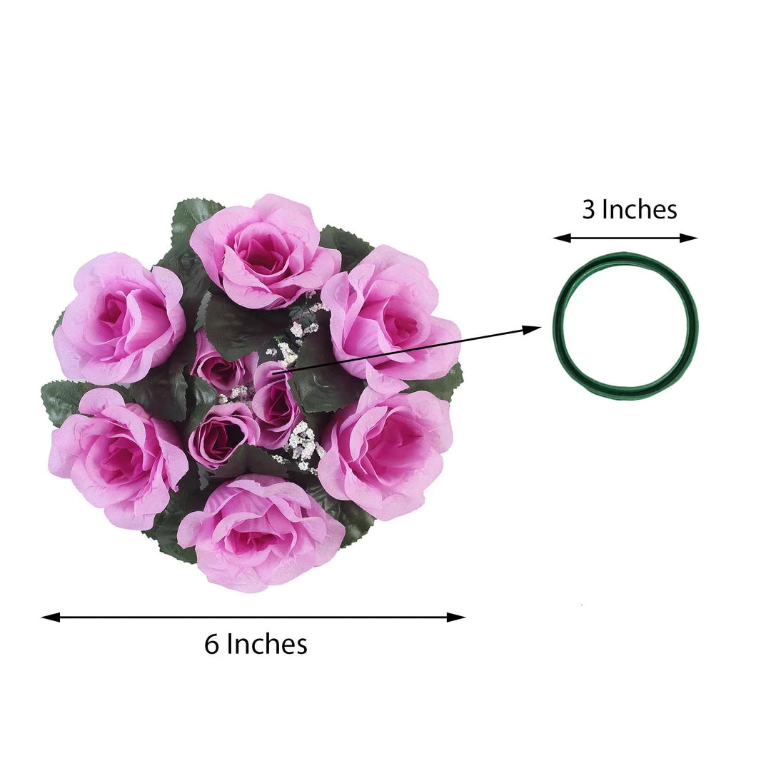 HIER_1600 4 Pack Lavender Artificial Silk Rose Floral Candle Rings Rose Candle Rings 8 HIER_1600 4 Pack Lavender Artificial Silk Rose Floral Candle Rings Rose Candle Rings