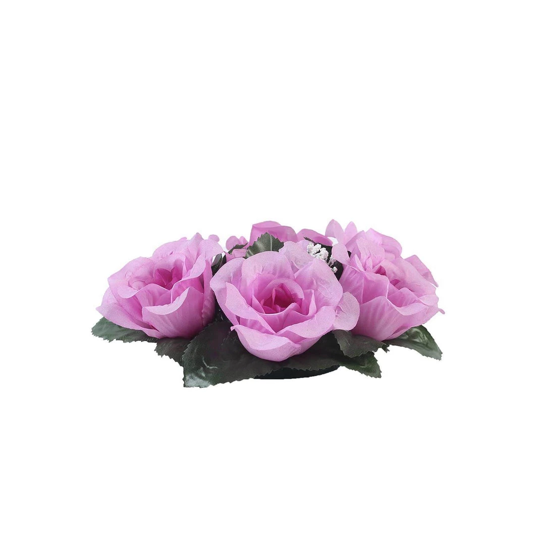 HIER_1600 4 Pack Lavender Artificial Silk Rose Floral Candle Rings Rose Candle Rings 9 HIER_1600 4 Pack Lavender Artificial Silk Rose Floral Candle Rings Rose Candle Rings