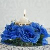Silkflowersfactory Silk Rose Candle Ring Artificial Flowers - Royal Blue - 4 Pcs Rose Candle Rings 2 Silkflowersfactory Silk Rose Candle Ring Artificial Flowers - Royal Blue - 4 Pcs Rose Candle Rings