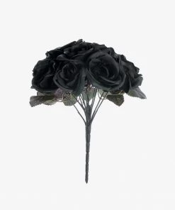 Silkflowersfactory Velvet Rose Bouquet Artificial Flowers- Black 19 Silkflowersfactory Velvet Rose Bouquet Artificial Flowers- Black
