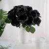 Silkflowersfactory Velvet Rose Bouquet Artificial Flowers- Black