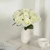 Silkflowersfactory Velvet Rose Bouquet Artificial Flowers- Cream 2 Silkflowersfactory Velvet Rose Bouquet Artificial Flowers- Cream