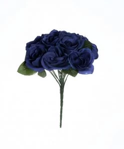 Silkflowersfactory Velvet Rose Bouquet Artificial Flowers- Navy Blue Bouquets 16 Silkflowersfactory Velvet Rose Bouquet Artificial Flowers- Navy Blue Bouquets